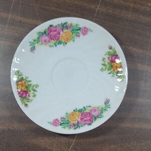 Regent China English Rose SAUCER ONLY Gold Trim Various Rose Color Flowers